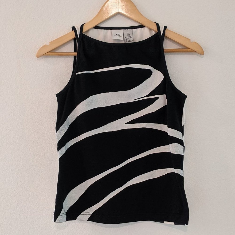 Vintage Armani Exchange Black & White Tank Top